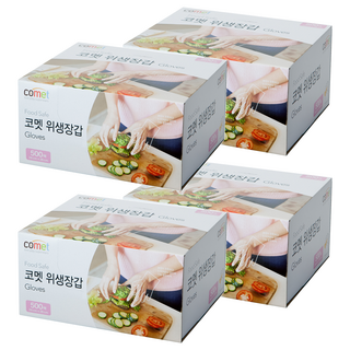 comet 加厚款衛生塑膠手套 24 x 28cm, 500個, 4盒