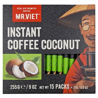 MR.VIET 椰子即溶咖啡粉, 17g, 15入, 1盒