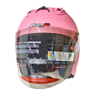 普通型露臉式機車防護頭盔 含一層護目鏡 R3-A6, 消光粉紅色