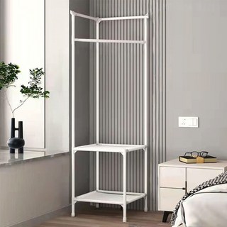 mohe 木暉居家 北歐風簡約轉角置物衣帽掛架 1.92kg, 白色