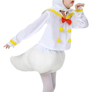 愛北鼻 萬聖節動物變裝服 兒童變裝派對服裝 可愛動物角色扮演服, 1入, 140碼, 白天鵝