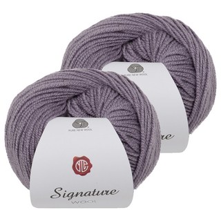 YEONIL Brand Yarn Signature Wool DK毛線 2入, 18號薰衣草灰