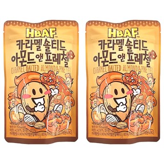 HBAF 焦糖杏仁果與蝴蝶餅, 韓國原裝進口, 鹹甜好滋味, 120g, 2包