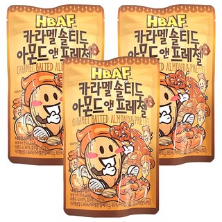 HBAF 焦糖杏仁果與蝴蝶餅, 韓國原裝進口, 鹹甜好滋味, 120g, 3包
