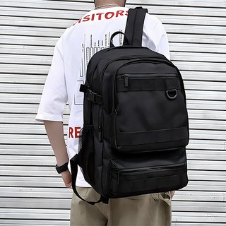 ROJI 男女通用大容量學生背包, 黑色