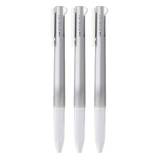 StyleFit 三色筆筆管 UE3H-208 有筆夾, 銀色, 3支
