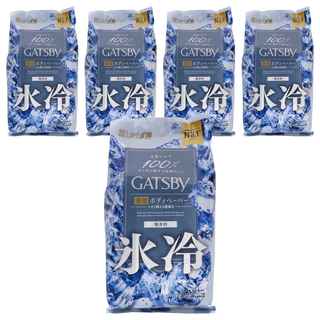 GATSBy 日本原裝進口 涼感身體濕紙巾 冰涼無香, 5個, 45g, 30張
