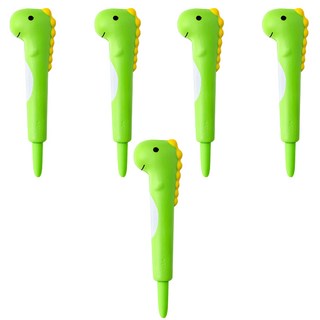 捏捏樂紓壓筆 0.5mm中性筆, 恐龍 淺綠色 + 黃色, 5支