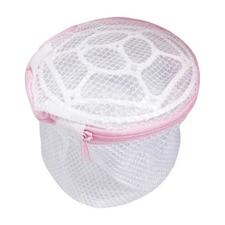 粗網洗衣袋 Set 5個 15x16cm, 內衣拉鏈款有塑膠片 白色 + 粉色, 1組