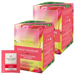 테일러스오브헤로게이트 스위트 루바브 허브차 티백, 2.5g, 20개입, 2개