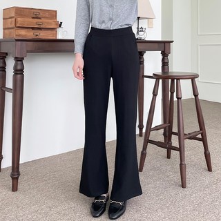 jalbba jean 女款彈性鬆緊帶長版靴型西裝褲