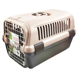 Richell 利其爾 外出運輸提籠，附輪子, 大, 淺棕色, 1個