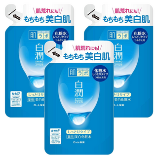 HADALABO 肌研 白潤化妝水 補充包 高效保濕 雙重玻尿酸 天然高純度熊果素 維他命C衍生物, 170ml, 3包