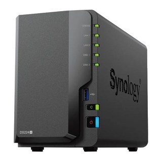 Synology 群暉科技 DiskStation DS224+ 2Bay NAS網路儲存伺服器，Intel處理器，2GB記憶體，家庭辦公適用, 1個