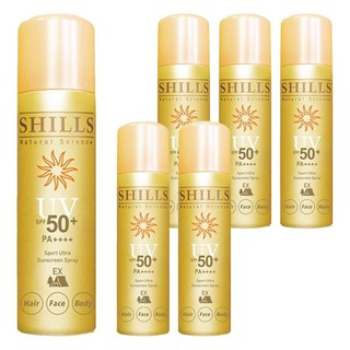 SHILLS舒兒絲 涼感防曬噴霧 SPF50+ PA++++ 戶外運動適用, 90g, 6件