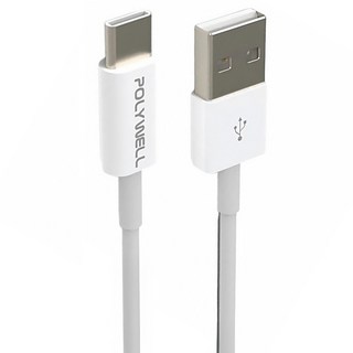 POLYWELL 寶利威爾 Type-A To Type-C USB 快充線 適用安卓 平板, 1m, PW15-W45-A172, 1條