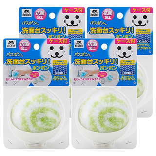 CONDOR 山崎 小海豹洗手台清潔球 附盒 抗菌加工, 綠色, 4個