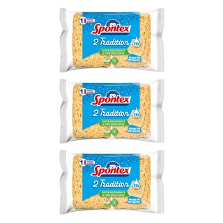 스폰텍스 드라이 셀룰로스 스펀지 2 트레디션 수세미, 2개입, 3개