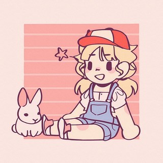 ArtLife 藝術生活 數字油畫DIY DR146 20 x 20cm, 兔兔女孩, 1個