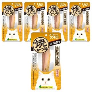 INABA CIAO 啾嚕 鰹魚燒魚柳條, 日本國產品 綠茶消臭成分配合 土佐清水港直送 無添加, 柴魚片, 30g, 5包