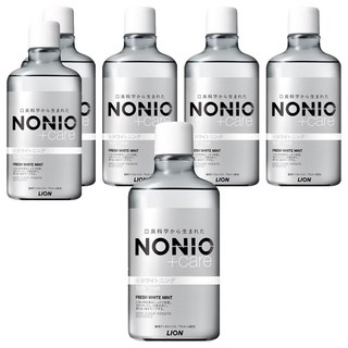 LION 獅王 NONIO 終結口氣漱口水 晶燦亮白 葡萄柚荔枝薄荷香氣 口腔清潔, 600ml, 6瓶