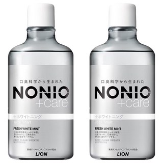 LION 獅王 NONIO 終結口氣漱口水 晶燦亮白 葡萄柚荔枝薄荷香氣 口腔清潔, 600ml, 2瓶