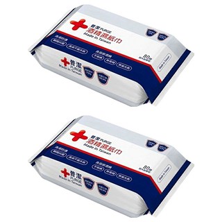 PURGE 普潔 酒精濕紙巾 有效抗菌99.9% 無添加香精和螢光劑 台灣製造, 1入, 2包