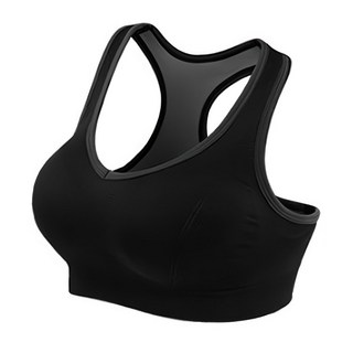 LEADER 機能壓縮可拆胸墊運動背心 女性專用 - 專業科技機能面料 NYLON 吸濕排汗 SPANDEX高彈性, L, 黑色