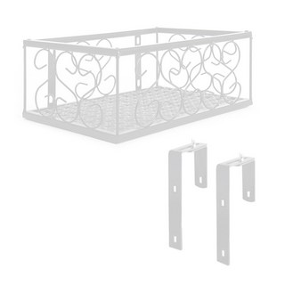Market Plan 陽台鐵製花盆架, 1個, 白色