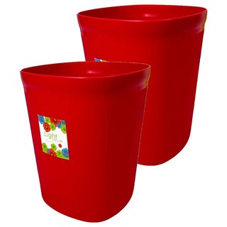 KEYWAY 聯府 好運花方型垃圾桶 2個, 紅色