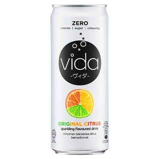 DyDo Vida 氣泡飲 柑橘味 零卡路里 零糖 零色素, 325ml, 1罐