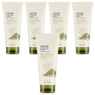 THE FACE SHOP 菲詩小舖 Herb Day 365綠豆艾草洗面乳, 170ml, 5條