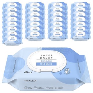 SUPER DADDY 清潔掀蓋濕式衛生紙, 60g, 60張, 30包