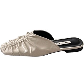 女款方頭餅乾厚底穆勒鞋 C114_3197, 象牙, 240