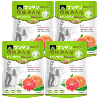 朝日田野 酵素洗衣精 補充包 柚子 溫和配方 全家適用, 1.8L, 4包