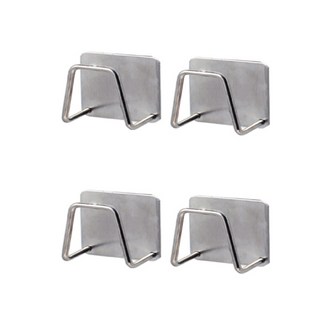 디오셀 다용도 접착식 수세미 거치대, 실버, 4개