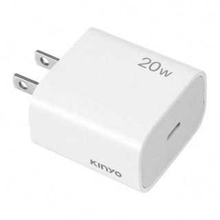 Kinyo PD單孔充電器20W 58 x 43 x 28mm 45g, 白色, 1個