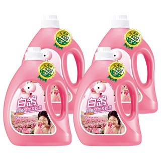 白鴿 防蟎衣物柔軟精 高雅玫瑰香, 3.2kg, 4瓶