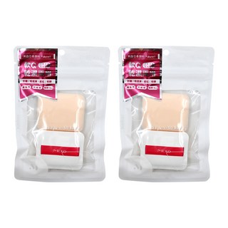 MEKO 白玉麻糬粉撲 Set 極厚1.5CM 乾濕兩用, 方形, 2包
