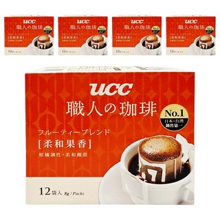 ucc 職人的珈琲 柔和果香濾掛式咖啡, 8g, 12包, 5盒
