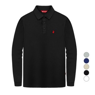 BEVERLY HILLS POLO CLUB 比佛利保羅 男女通用 高級PK棉質小logo長袖POLO衫 CPX0T11, 黑色