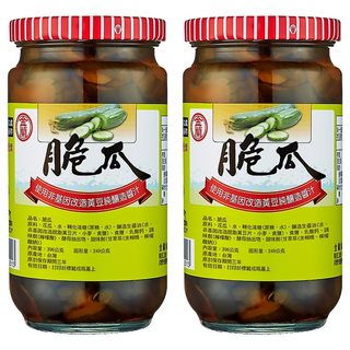 金蘭脆瓜, 嚴選新鮮花瓜, 無添加防腐劑、色素、味精, 396g, 2罐