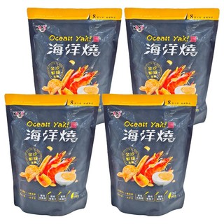 KAKA 海洋燒 金沙蝦球風味脆片，台灣製造, 210g, 4包