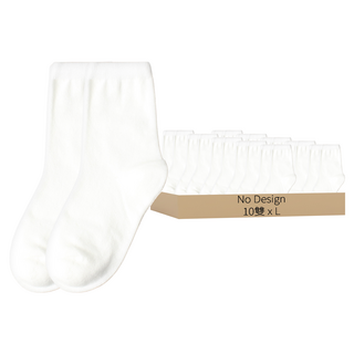 NO DESIGN 學生用 基本款 素色 中筒襪 10雙組