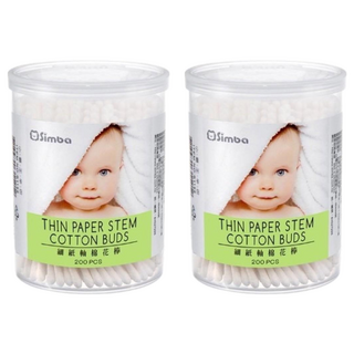 Simba 小獅王辛巴 細紙軸棉花棒, 200支, 2罐