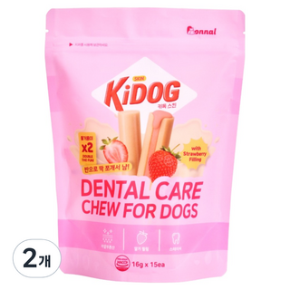 온날 강아지 키독 스킨 덴탈껌, 2개, 240g, 딸기