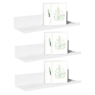 太空鋁牆上床頭置物架 40cm 白色 免釘安裝 牆面收納, 3個