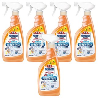 Kao 花王 Magiclean 魔術靈 高密泡馬桶清潔劑 噴槍式 柑橘消臭 清新除臭 升級泡沫 緊密附著 強效清潔 去除污垢, 500ml, 5瓶