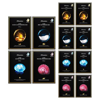 JMsolution 肌司研 黃金魚子醬賦活精潤面膜+燕窩補水保濕面膜+蝸牛活化亮白面膜+水母緊緻活化面膜組, 40片, 3組