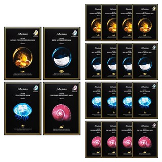 JMsolution 肌司研 黃金魚子醬賦活精潤面膜+燕窩補水保濕面膜+蝸牛活化亮白面膜+水母緊緻活化面膜組, 40片, 5組